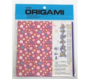 אוריגמי צ'יוגמי בהדפס פרחים ועלים