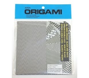 נייר אוריגמי דו צדדי דודמאות בשחור ולבן