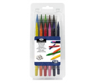 עפרונות צבעוניים ללא עץ - 12 גוונים