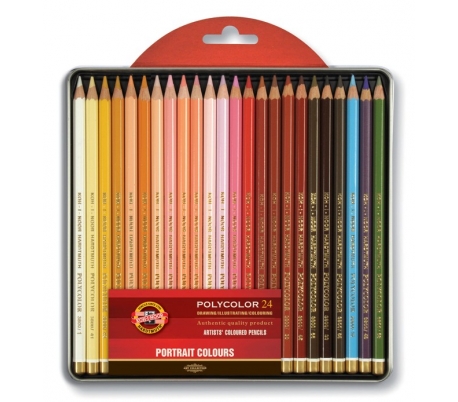   סט 24 עפרונות צבעוניים  קוהינור פוליקולור פורטרט