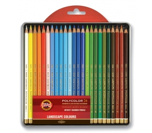 סט 24 עפרונות צבעוניים קוהינור פוליקולור גווני נופים