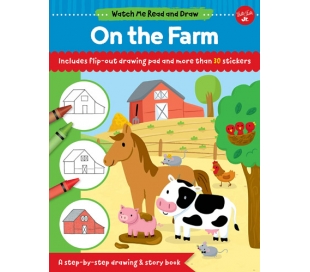 ספר לציור חיות החווה עם דפי אימון ומדבקות