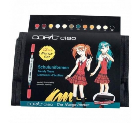 טוש קופיק צ'או מארז מנגה 12 יח COPIC ciao