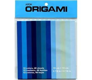 אוריגמי בגוונים כחולים