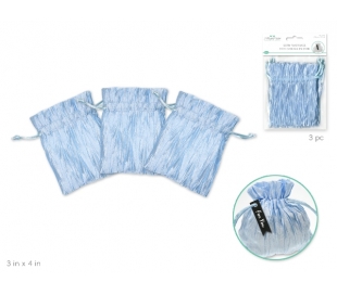 שקיות אורגנזה סאטן לכלה ומתנות - כחול בהיר