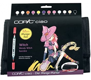 COPIC CIAO קופיק מרקר מארז מנגה  12 יח מחשפה כולל תיק איחסון