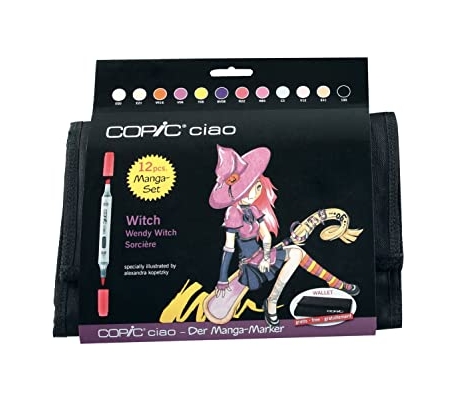 COPIC CIAO קופיק מרקר מארז מנגה  12 יח מחשפה כולל תיק איחסון