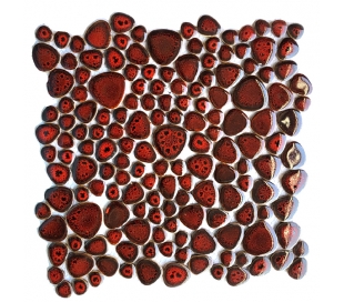 אבני פאבל קרמיקה מעוטרים אדום מנוקד