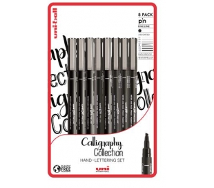 UNIBALL CALLIGRAPHY סט 8 עטים קליגרפיה
