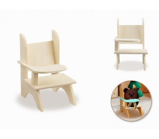 ריהוט מיניאטורי - כיסא סטודנט מעץ