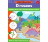 ספר לציור דינוזאורים עם דפי אימון ומדבקות