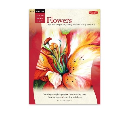 ספר ללימוד ציור בצבע אקריליק ושמן - פרחים