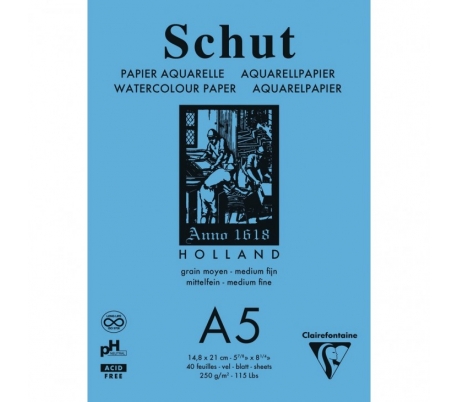 בלוק  ניייר אקוורל SCHUT  A5  250G