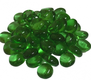 אבני זכוכית נגצים קטנים ירוק שקוף 200 גרם