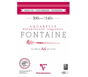 בלוק נייר  אקוורל A4 FONTAINE 300G