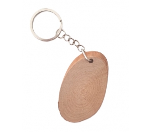 מחזיק מפתחות עץ טבעי אליפסה - 5 יח