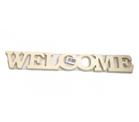 מילות השראה מעץ - גדול WELCOME