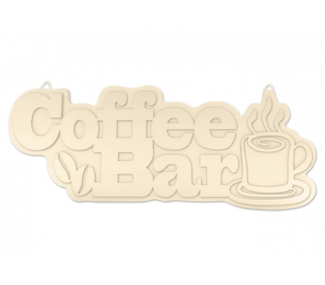 שלט עץ לתלייה -קפה COFFEE BAR