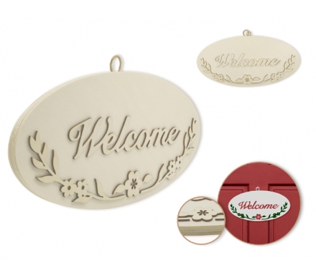 שלט עץ מהודרת   - WELCOME