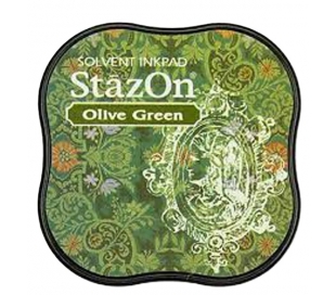 כרית דיו פרמננטי ירוק זית STAZON MIDI