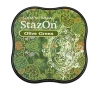 כרית דיו פרמננטי ירוק זית STAZON MIDI