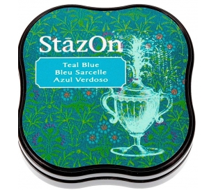 TEAL הגדל כרית דיו פרמננטי כחול  STAZON MIDI
