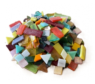 שברי זכוכית בצורות גיומטריות 200 גרם