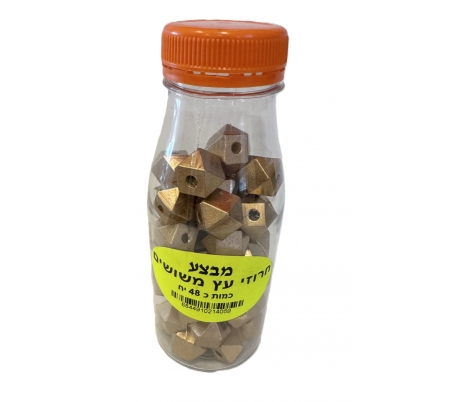 בקבוק חרוזי עץ משושים - גוון נחושת