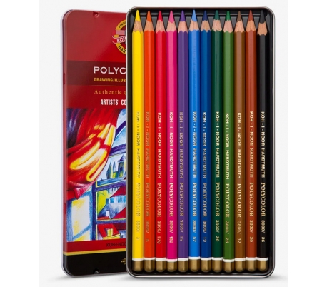 12 עפרונות צבעוניים קוהינור פוליקולור