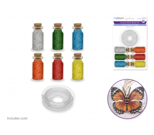 חרוזי זכוכית ב 6 גוונים בוהקים כולל חוט