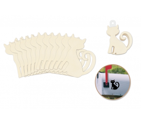 מארז 12 דמויות חתול מעץ - 8 סמ