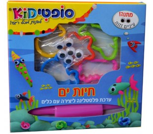 ערכת יצירה לילדים עם פלסטלינה - דגים