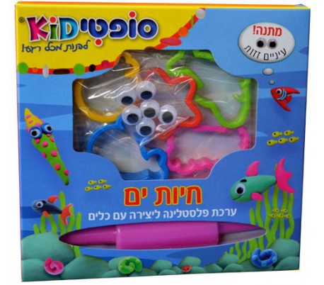 ערכת יצירה לילדים עם פלסטלינה - דגים