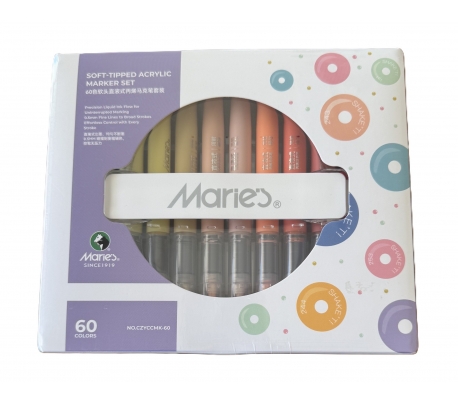 ערכה 60 טוש מכחול אקריליק MARIE'S