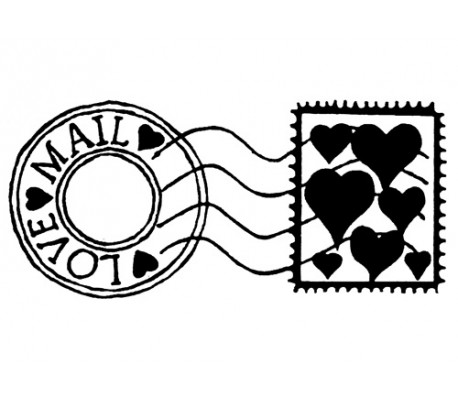 חותמת סיליקון בעיצוב לבבות בדואר 5*7 סמ