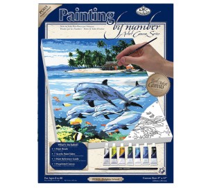 ערכת ציור לפי מספרים - אי הדולפינים