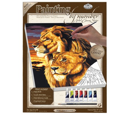 ערכת ציור לפי מספרים - אריות