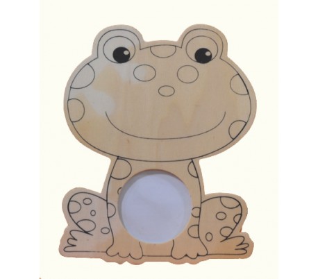 מסגרת תמונה מעץ בדמות צפרדע