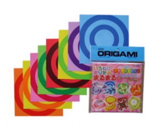 נייר אוריגמי צבעוני עם הדפסי עיגולים