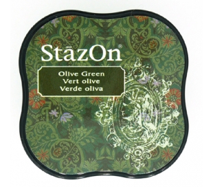 כרית דיו פרמננטי בצבע ירוק זית StazOn Midi