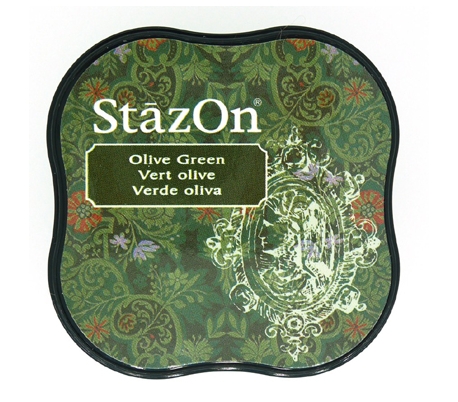 כרית דיו פרמננטי בצבע ירוק זית StazOn Midi