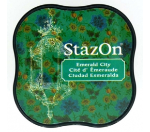 כרית דיו פרמננטי בצבע ירוק אמרלד STAZON MIDI